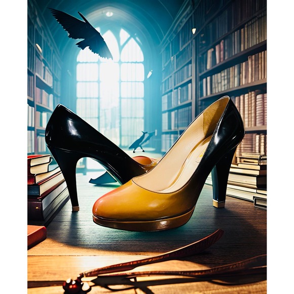 Prada Milano High Heels Pump Patent Black Brown - Picture 1 of 6